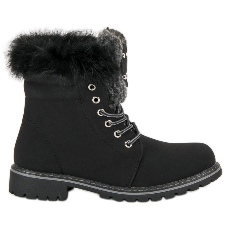 Seastar Trappers neri con pelliccia nero