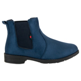 Lady Fashion Stivaletti slip-on in camoscio blu