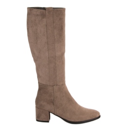Filippo Stivali beige con tacco alto
