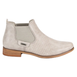 Filippo Stivali beige con traforato grigio