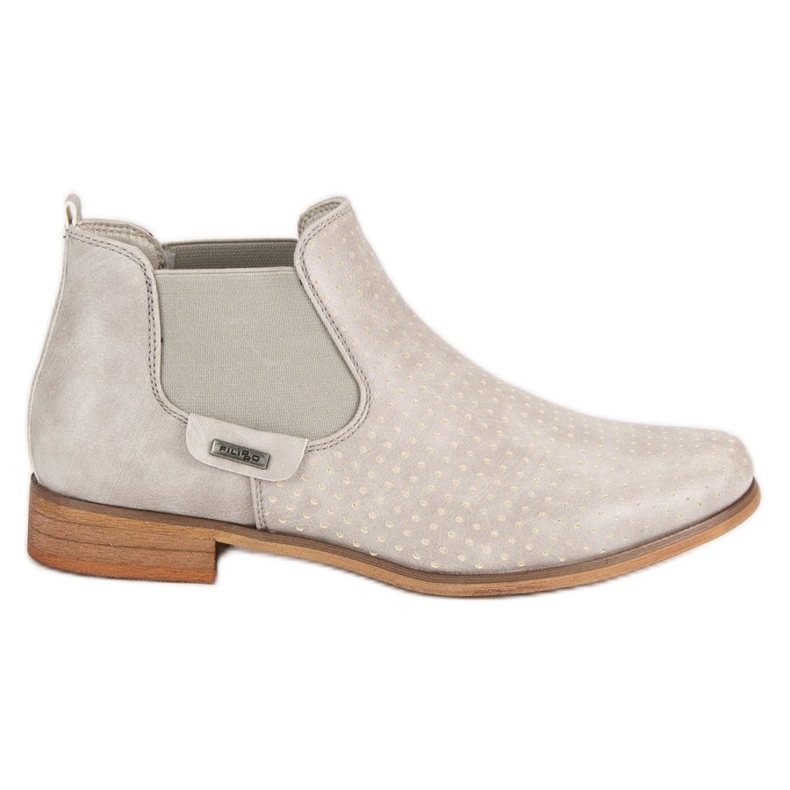 Filippo Stivali beige con traforato grigio