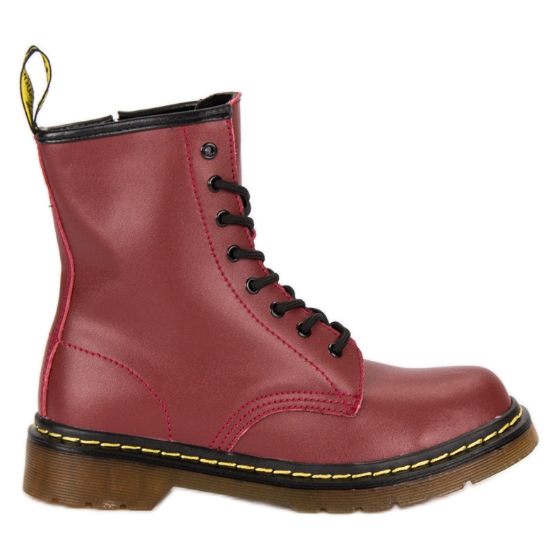 McKey Stivali da combattimento in pelle rosso