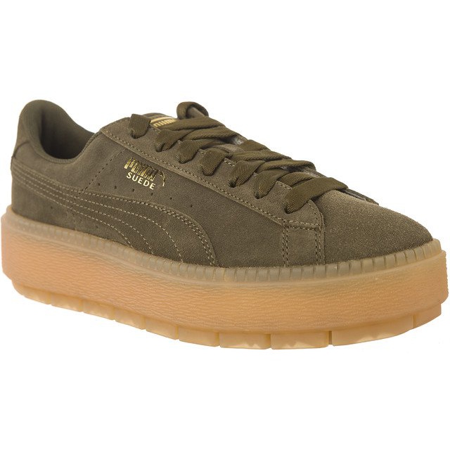 Puma Suede Platform Trace Olive Night verde