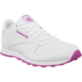 Reebok Pelle classica 044 bianco rosa