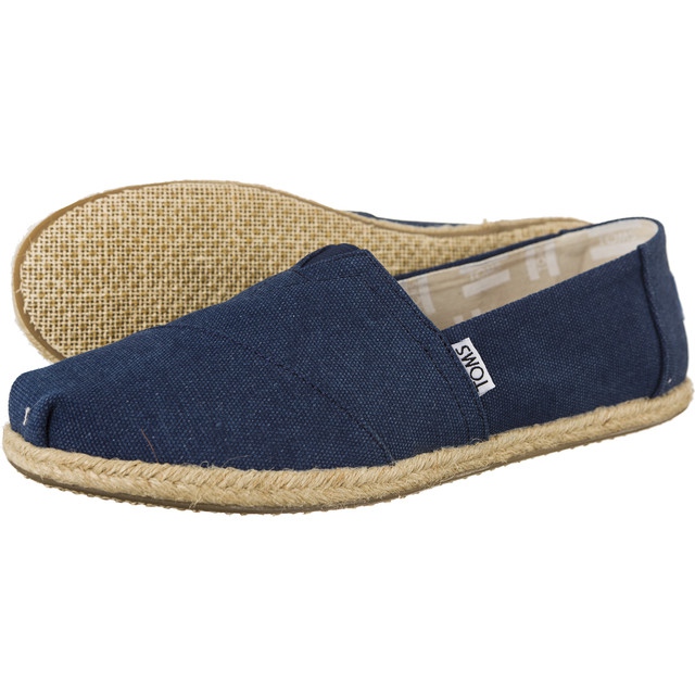 Toms Washed Canvas Rope Sole Womens Alpaegata 9758 blu