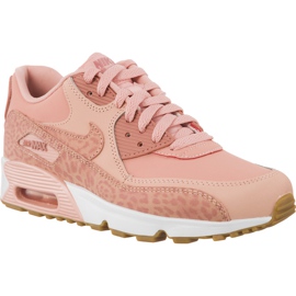Nike Air Max 90 Pelle Se Gg. Corallo Stardust Bianco. Gomma Marrone chiaro Ruggine Rosa viola