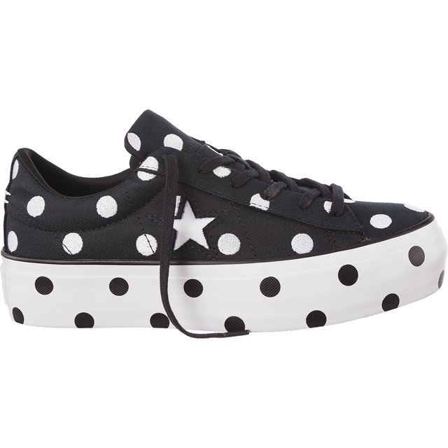 Converse C560695 Piattaforma a una stella bianca nero