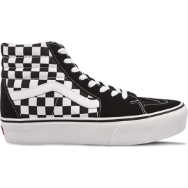 Vans Sk8 Hi Platform 2 Qxh Checkerboard True White bianca nero