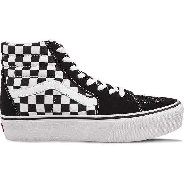 Vans Sk8 Hi Platform 2 Qxh Checkerboard True White bianca nero