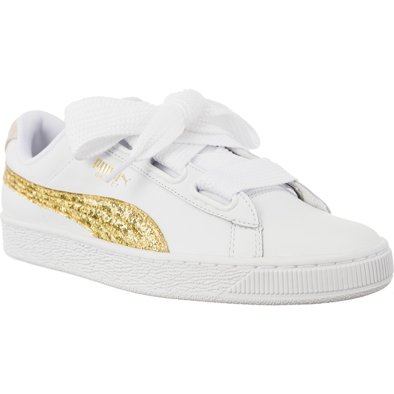 Puma Basket Heart Glitter Wn 801 bianca giallo