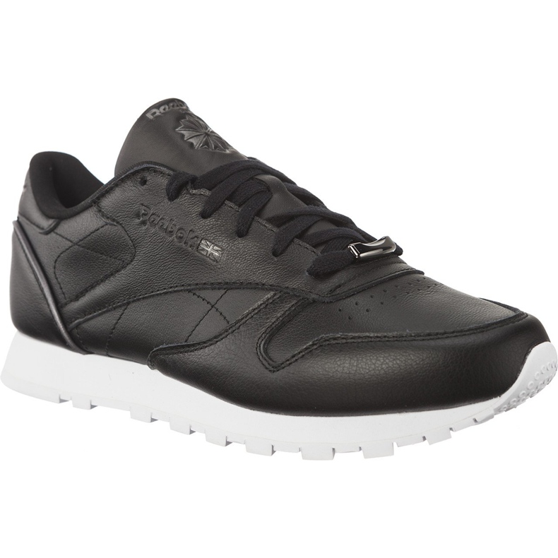 Reebok Classic Leather Hw Black Silver Metallic White nero