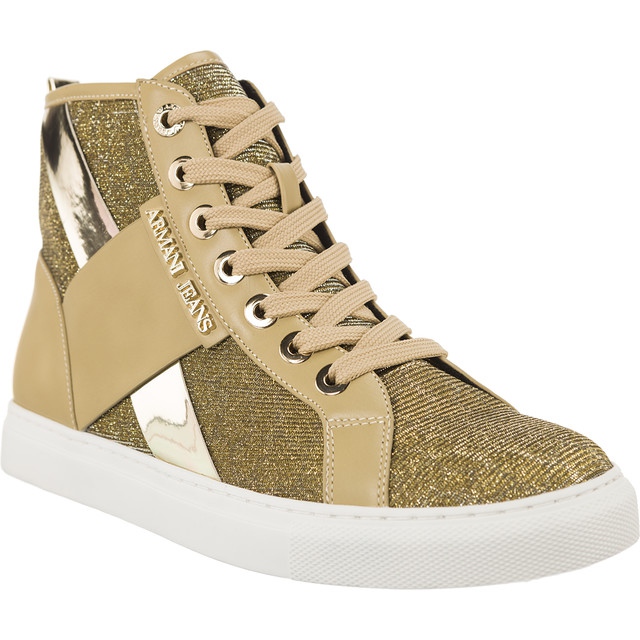 Armani Jeans Sneaker tessuto jeans Armani 7P566-06250 marrone giallo