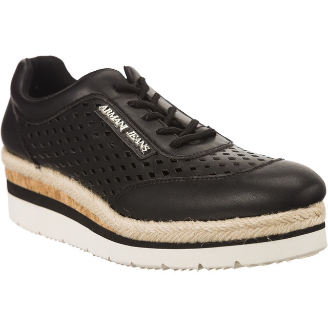 Armani Jeans Woven Scarpa Allacciata nero