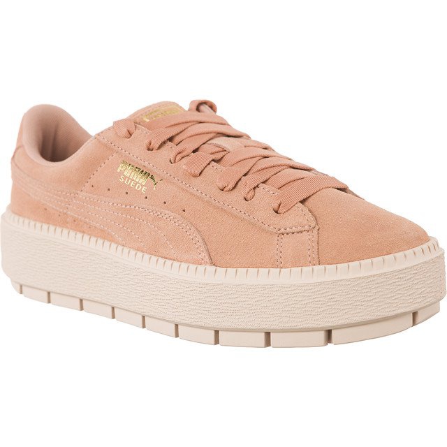 Puma Perle in pelle scamosciata Trace Peach Beige rosa
