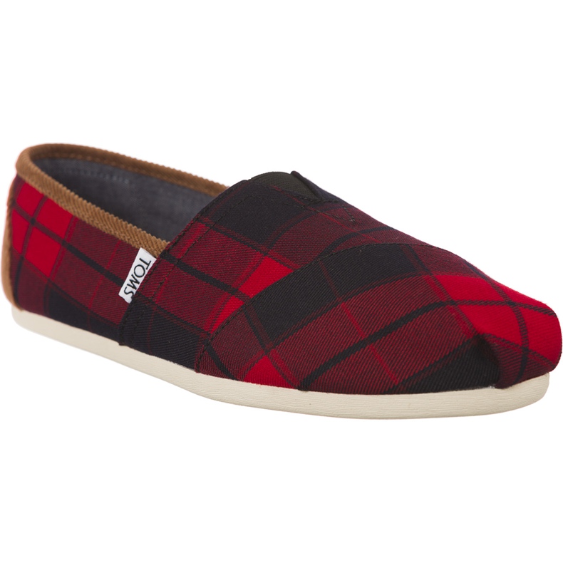 Toms Plaid Womens Classic Alpargata 945 nero rosso
