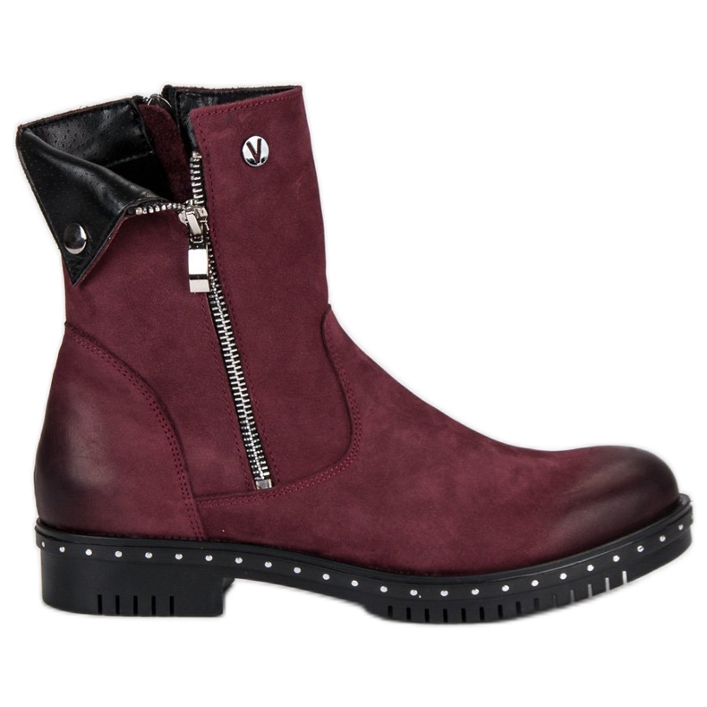 Stivali in pelle bordeaux di VInceZA rosso