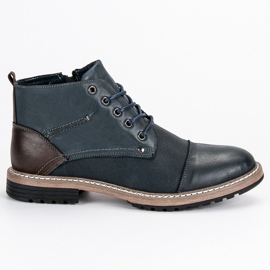 McKey Stivali da uomo in pelle blu