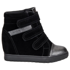 J. Star Sneakers nere in velcro nero