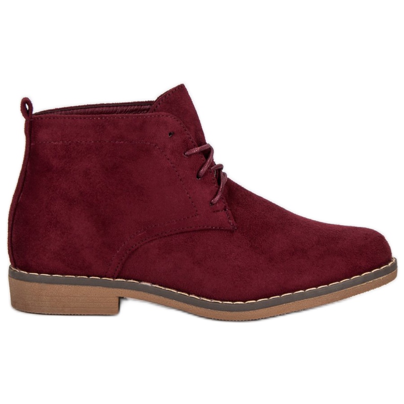 Stivaletti bassi allacciati rosso