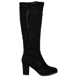 Stivali in camoscio nero