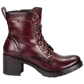 Stivale vinceza bordeaux con lacci rosso