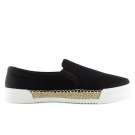 Sneakers slip-on nere 15691A Nere nero