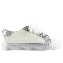 Sneakers da donna bianche BS096 BAS-1 Bianche bianco
