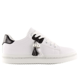 Sneakers da donna bianche e nere 88038 BIANCO / NERO