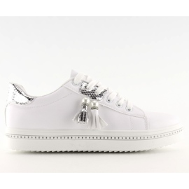 Sneakers da donna bianche e argento 88038 BIANCO / ARGENTO