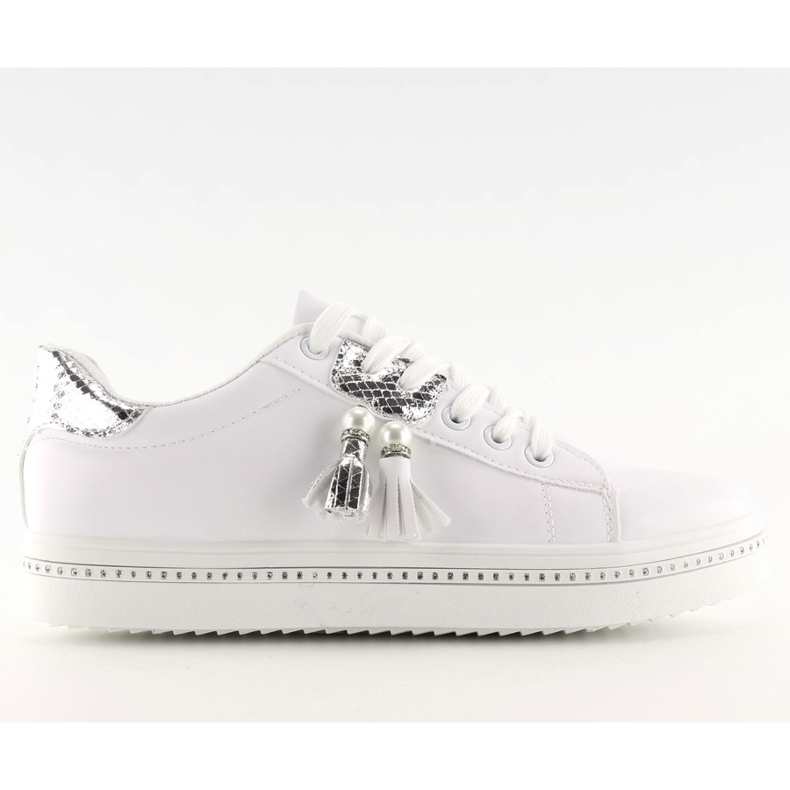 Sneakers da donna bianche e argento 88038 BIANCO / ARGENTO bianca