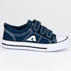 American Club Scarpe da ginnastica americane in velcro blu
