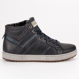 Sneakers in pelle sopra la caviglia nero