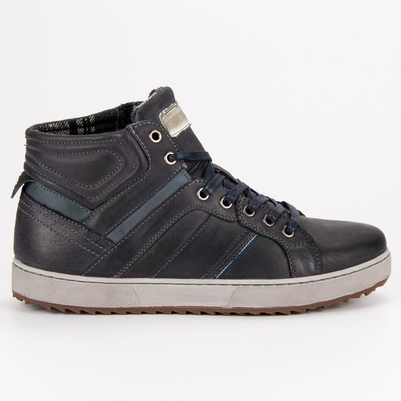 Sneakers in pelle sopra la caviglia nero
