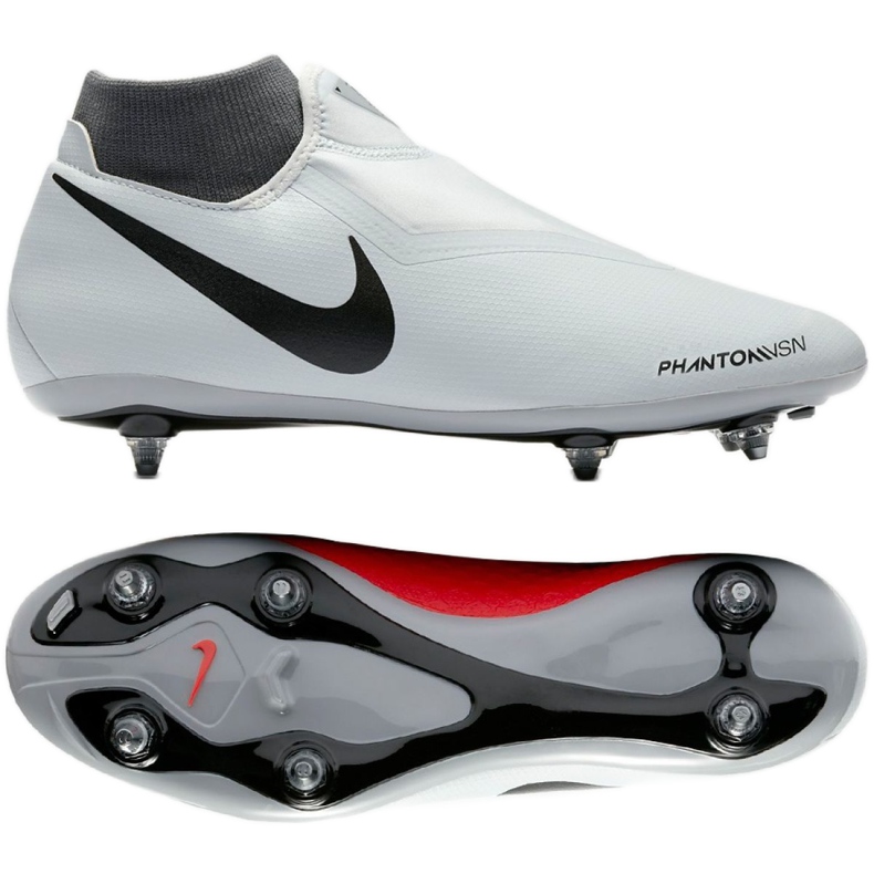 Scarpe da calcio Nike Phantom Vsn Academy Df Sg AO3260-060 bianca grigio