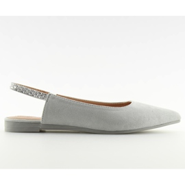 Ballerina con tacco nudo JL39P argento grigio