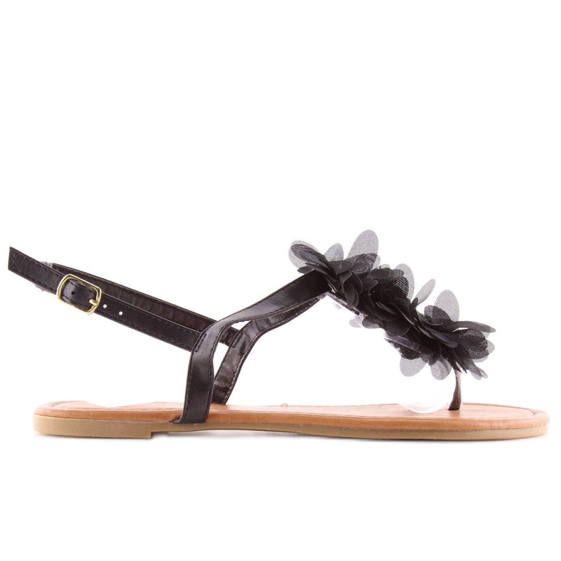 Sandali neri con fiori CK36P Nero