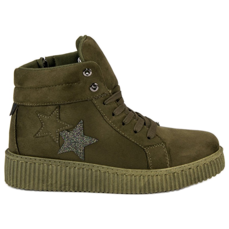 Mckeylor Sneakers Creepers in pelle scamosciata verde