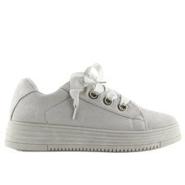 Grigie H99-23 Sneakers grigie con nastri grigio