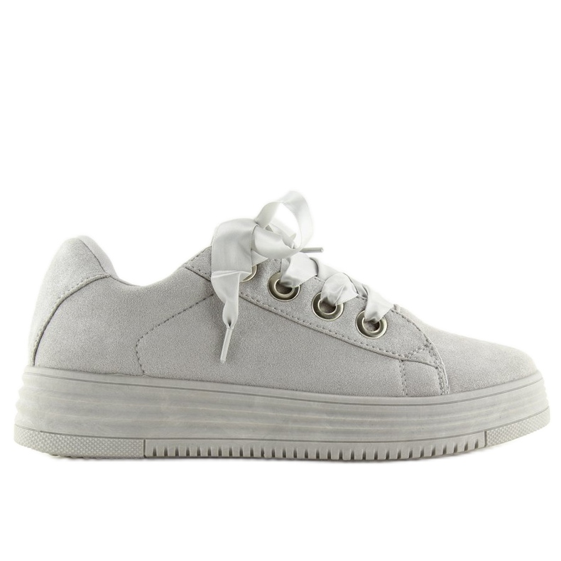 Grigie H99-23 Sneakers grigie con nastri grigio