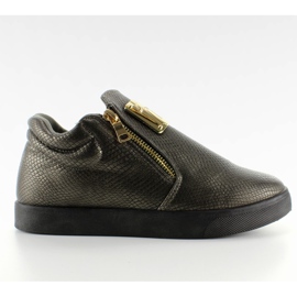 Sneakers Zanotki oro con cerniere 881-1 D. Grey grigio