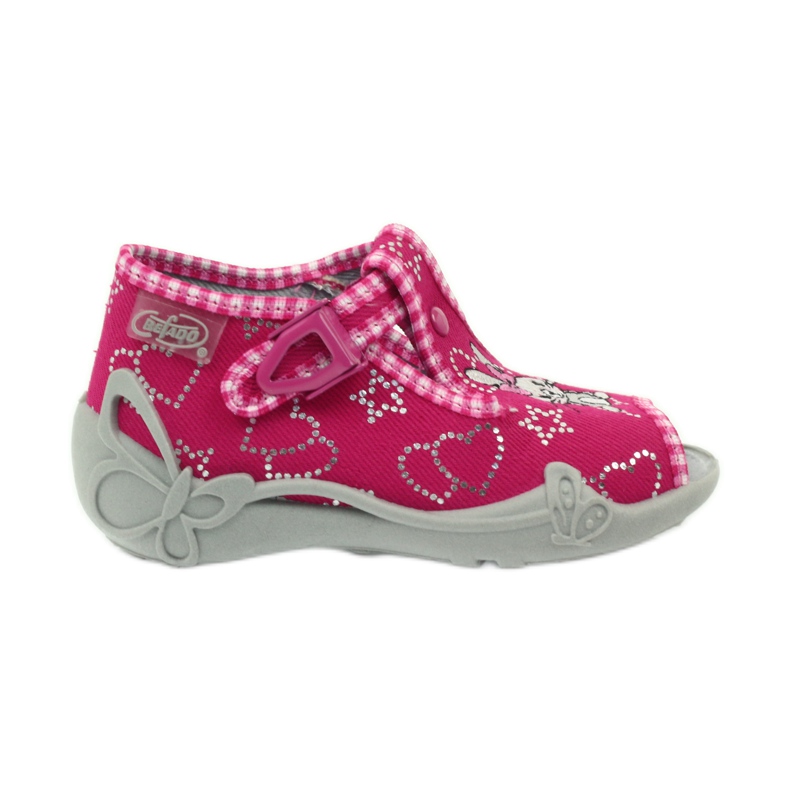 Scarpe per bambini Befado 213p105 pantofole grigio rosa
