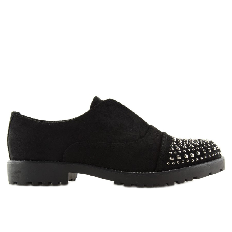 Mocassini neri punte decorate 22-2 Black nero