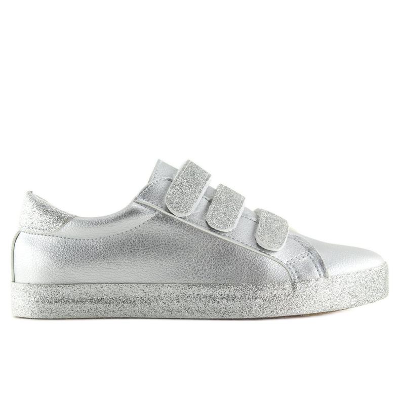 Sneakers argento con chiusura in velcro XL10P Silver grigio giallo