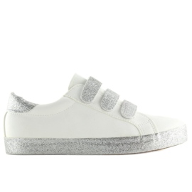 Sneakers allacciate con velcro bianco XL10P White grigio