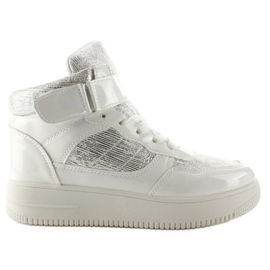 Sneaker bianche AN9168 stile Force bianca grigio