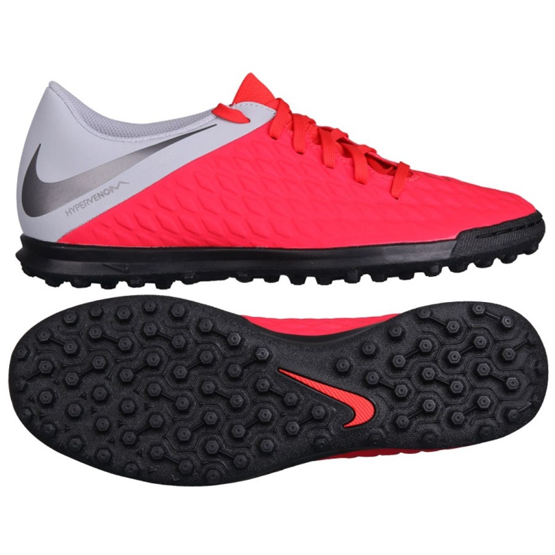 Scarpa da calcio Nike Hypervenom 3 Club Tf AJ3811-600 nero rosso