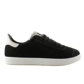 Sneakers in camoscio Juniorki BK6180-1 Nero bianco