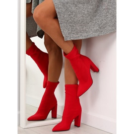 Stivali con tacco alto in neoprene rosso NS028P