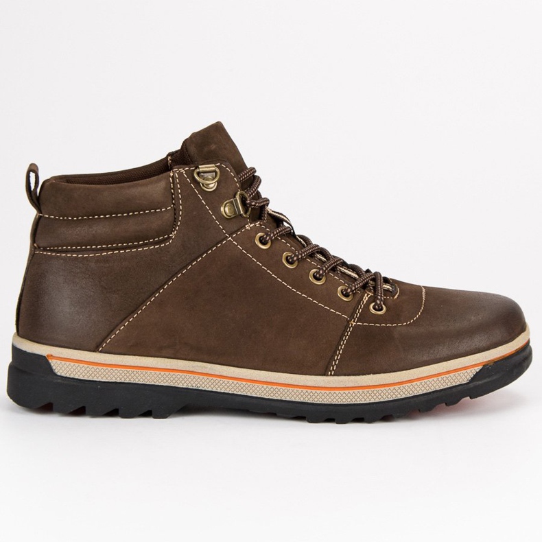 American Club Scarpe in pelle da uomo americano marrone