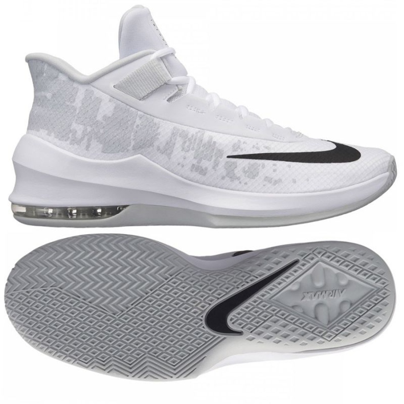Scarpe da basket Nike Air Max Infuriate 2 Mid M AA7066-100 bianca bianca